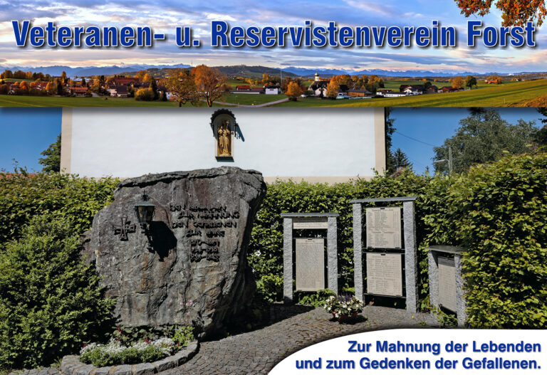 Colage Kriegerdenkmal Logo Veteranen und Reservistenverein Forst