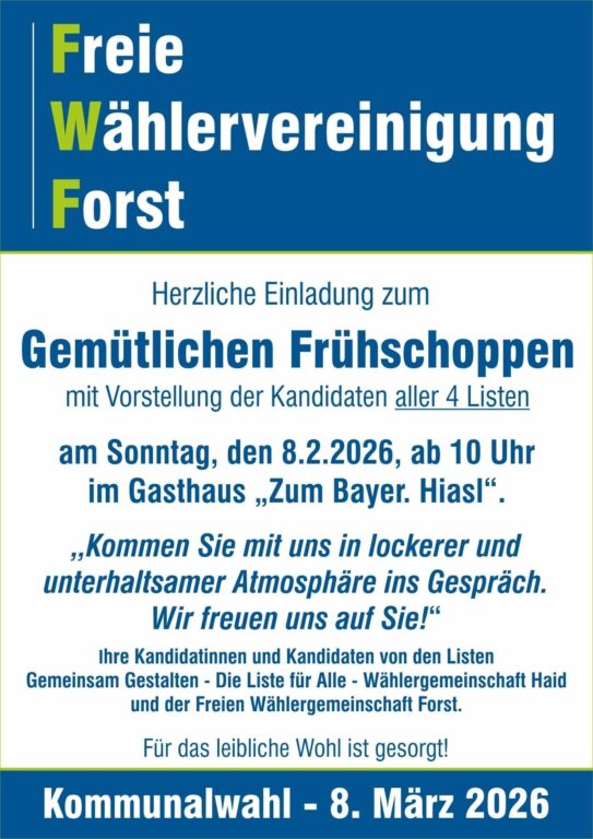 Einladung Wählervereinigung Forst