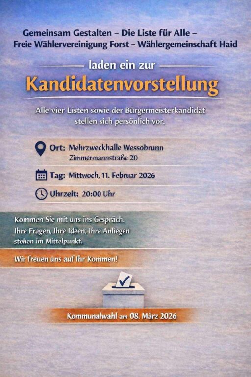 Plakat für Kandidatenvorstellung 2026 MZH