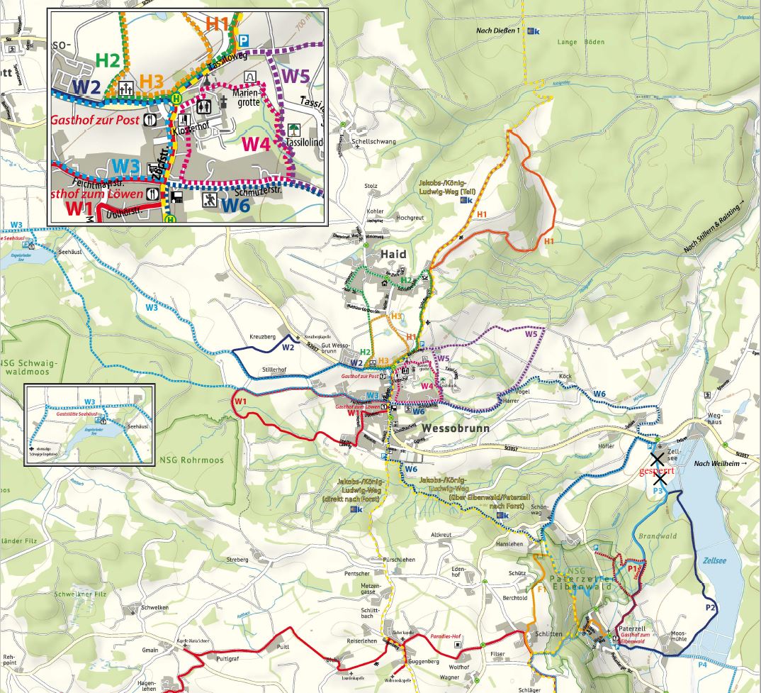 Wanderkarte Wessobrunn Stand 07.2024